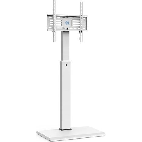 FITUEYES TV Stand Weiss mit Eisenbasis TV Standfuss TV Stnder Fernsehstand hhenverstellbar schwenkbar f¨¹r 26 bis 55 Zoll Flachbildschirm bis zu 40kg Max. VESA 400400 Weiss