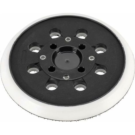 Plateau de ponçage auto-agrippant de 125 mm compatible avec les ponceuses excentriques Bosch PEX 300 AE, 400 AE et 4000 AE de 125 mm (Poweka) - Plateau de ponçage et disque inclus (1/5)