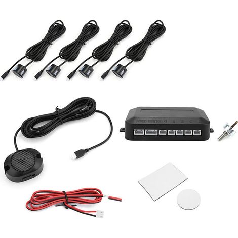 Capteur de stationnement de voiture Kit de radar de recul Avertissement Système de sonde d'indicateur sonore 12V