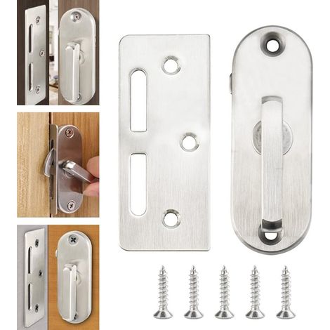 Verrou Porte en Acier Inox Loquet Porte Antirouille Verrou Porte Coulissante à Visser Verrou de Sécurité Fermeture Porte Loquet Verrou Porte Garage pour Porte Grange Sécurité Garage-8531mm (1/5)
