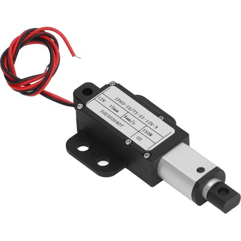 Vérin électrique linéaire miniature 150N alliage aluminium course 15mm moteur 12V IP60 pour automatisation industrielle (1/5)
