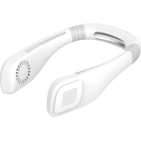 Ventilador de cuello portátil manos libres, ventilador personal, ventilación de 360°, 3 velocidades, alimentación USB, ideal para deportes, viajes, camping, oficina y hogar.