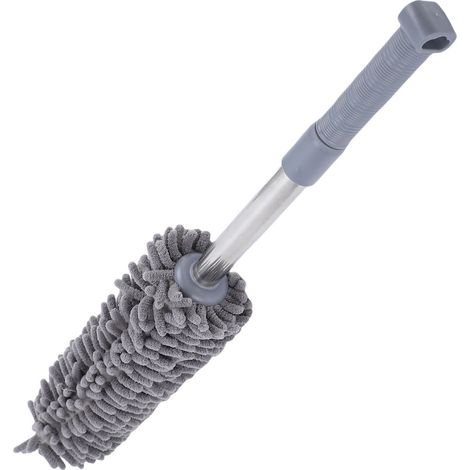 Plumeau à main 60-80cm, brosse de nettoyage de poussière douce à Absorption statique extensible pour maison et voiture gris (1/5)