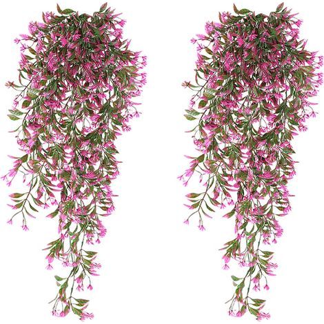 2 Pcs 78CM Plante Atificielle Tombante, Plantes Atificielles Suspendues Fausse Plante Tombante Plante Tombante Atificielle Extéieue Intéieue Decoation pou Balcon Jadin ose oug (1/5)