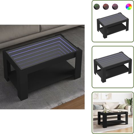 vidaXL LED-Couchtisch Schwarz 93x53x45 cm Holzwerkstoff (1/5)