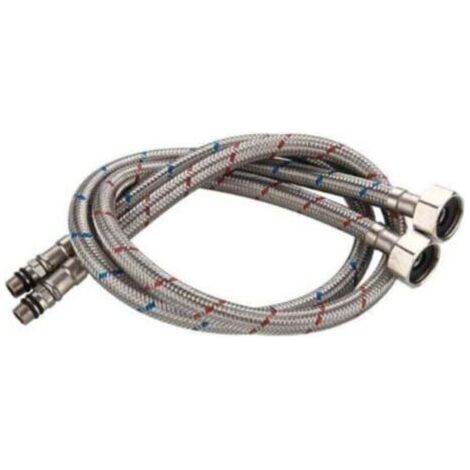 Tuyau flexible de raccordement en acier inoxydable pour robinets mitigeurs d'eau chaude et froide, éviers de cuisine, robinets, 60 cm (1/4)