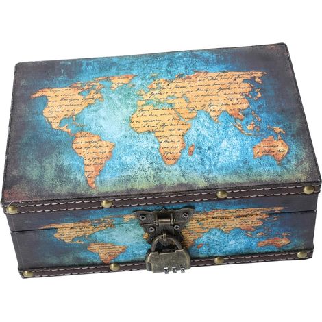 1pièce Boîte De Rangement Vintage Bois Avec Serrure Organisateur De Bijoux Et Accessoires Décoration De Table Élégante Pour Chambre Et Bureau (1/5)