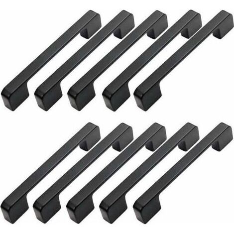 10pcs Maniglia Mobili Spaziatura 160mm-Maniglia della Porta, Cucina Nero Barra della Maniglia della Mobilia, Maniglia di Cucina Nero 160mm (1/5)