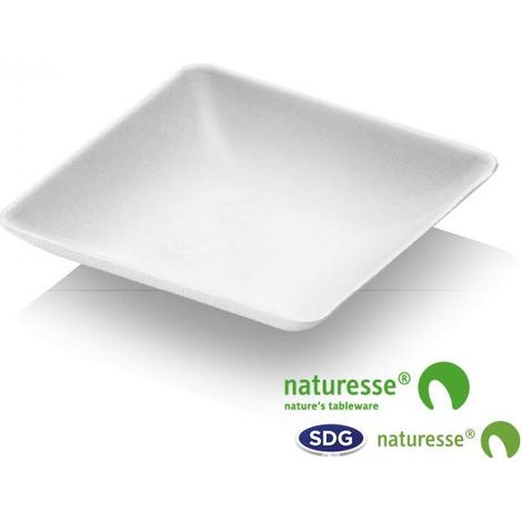 Mini assiette jetable 6.5 x 6.5 cm en cellulose - 2400 pièces - Ecobioshopping