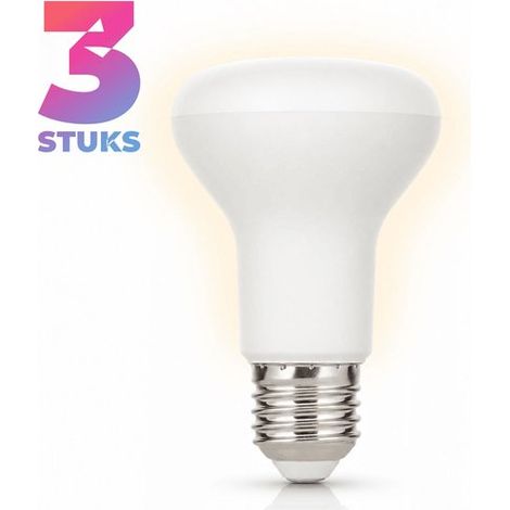 3 ampoules à réflecteur basse consommation E27 - 11 W - Lumière blanc chaud (2700 K) - 660 lm - Durée de vie : 8 ans - Non dimmable - R63 (1/5)