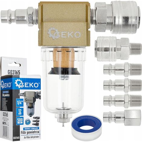 Filtro disidratatore d'aria da 1/4" GEKO G03165 + connettori rapidi