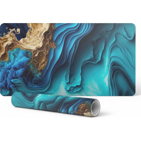 Alfombrilla de escritorio decorativa elegante con abstracciones onduladas 90x45 cm