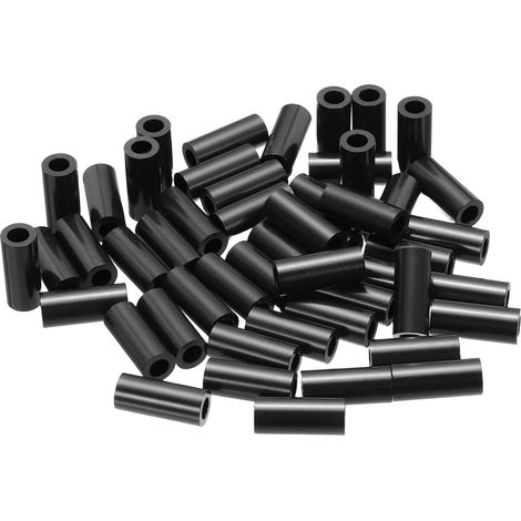 120Pcs Entretoise ABS M4 x 7mm OD x 17mm L Rondelles d'Espacement Rondes en Plastique Noir, Écrou d'Écartement Non Fileté pour Vis, Boulons, Prise Électrique (1/5)