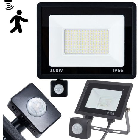 Projecteur LED, 100W, 6000K, IP66, capteur crépusculaire, pour mettre en valeur les plafonds, les jardins, les façades ou les espaces extérieurs.-AquaForge (1/5)