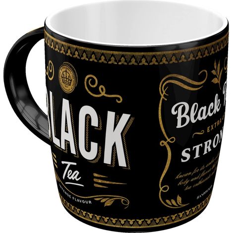 Tasse à thé rétro, 330 ml, Black Tea – Idée de cadeau pour la cuisine, Mug en céramique, Design vintage (1/5)