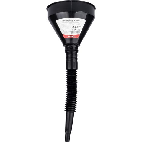Imbuto universale flessibile nero con filtro per carburante, liquidi, acqua, 13,5 cm amio-04036 (1/4)