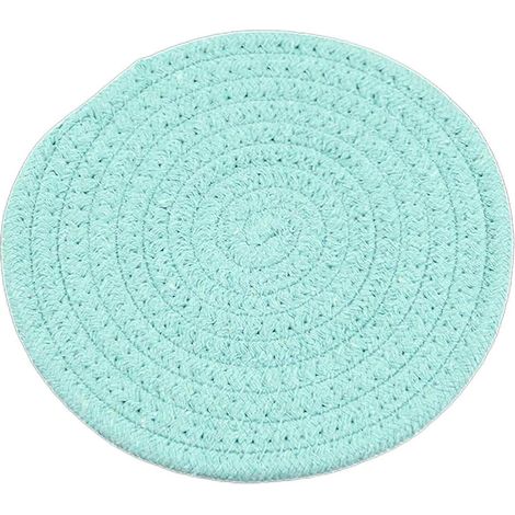 1/3 dessous de plat ronds tissés en fil de coton, épais et résistants à la chaleur, pour protéger votre table des boissons chaudes. (1/5)