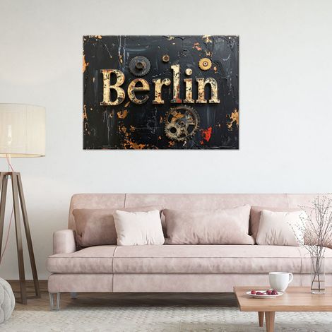 Wandbild Berlin Schild Typografie 60x40 (1/4)