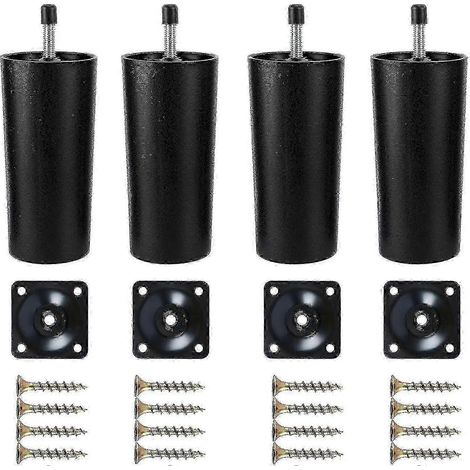 Pieds de canapé en plastique, lot de 4, kit de remplacement pour pieds de canapé, pieds de canapé avec plaque de montage. (1/5)