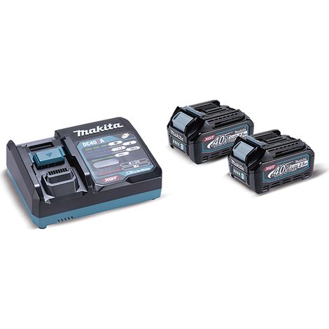KIT BATTERIE 40VMAX 2.5AH XGT BL4025x2 + DC40RA XGT Marca Makita