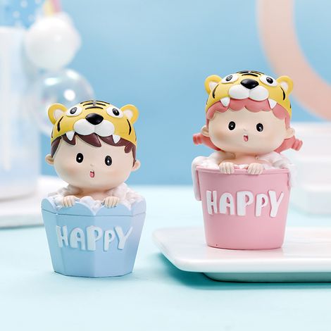 2 gobelets en papier créatifs, décorations de gâteau bébé tigre, chambre de