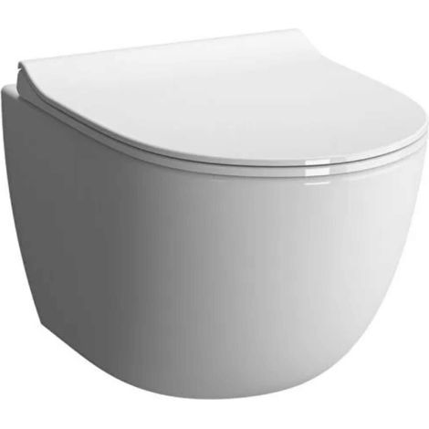 WC suspendido sin reborde VitrA Sento blanco + asiento
