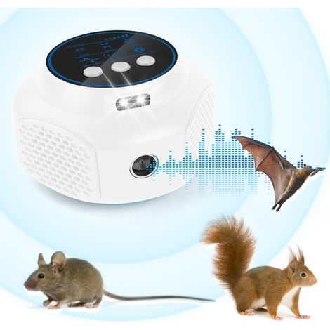 Répulsif de Souris, Ultrason Souris et Rats 360° avec Lumière Clignotante, Répulsifs Anti-Taupes pour Intérieur, 300 M² Large Portée Ultrason Souris et Rats pour Rongeurs Cafards(Blanc) (1/5)