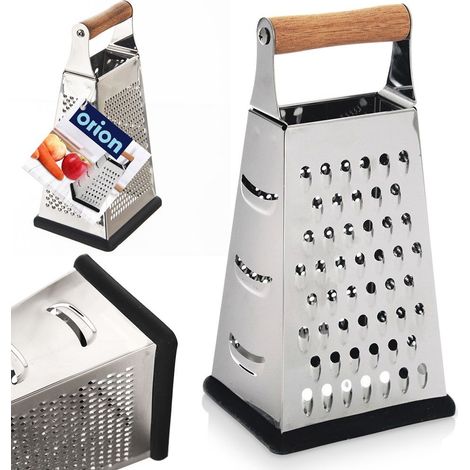 Grattugia da cucina per verdure, formaggio, patate, cioccolato, in acciaio, a 4 lati, 22 cm, Orion 144807 (1/5)
