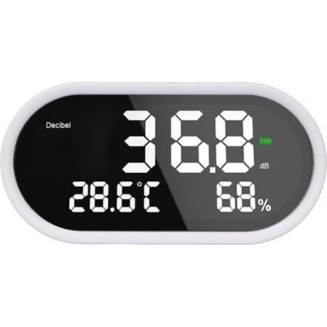 Accessoires de clôture éléctriqueDigital Decibel Metter LCD Affichage de Haute Précision Température Humidité Humidité Niveau Sound Niveau pour Hospital Temple 1A 2A 5V USB (1/4)