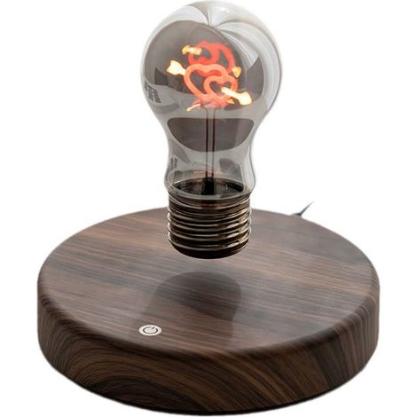 Lampe à ampoule suspendue lampe à suspension magnétique lampe de table lampe de nuit, 360 degrés sans fil rotation automatique lampe cadeau Home décoration de bureau Desktop Tech Toys (ampoule à cœur (1/5)