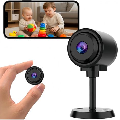 KINZON Caméra Cachée WiFi 1080P HD Carte SD 64G Inclus– Vision Nocturne & Détection de Mouvement – Surveillance sans Fil Intérieure/Extérieure pour Maison, Bureau, Bébé & Animaux (1/5)