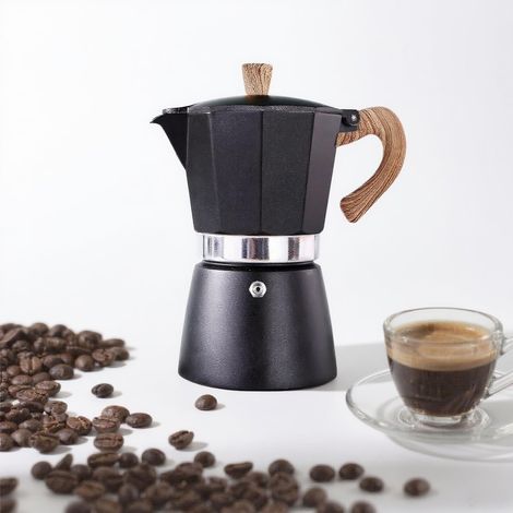Pot à Moka, Cafetière Italienne 6 Tasses/10 oz, Cuisinière à Expresso, Cuisinière de Camping Manuelle, Percolateur de Café Cubain, Machine à Expresso Italienne Greca, Cafetière Percolateur (1/5)