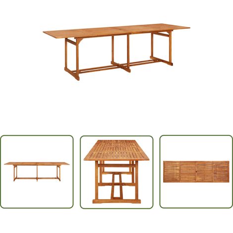 Table à manger de jardin, Table à dîner, Table d'extérieur 280x90x75 cm Bois d'acacia massif GHY6304 (1/5)