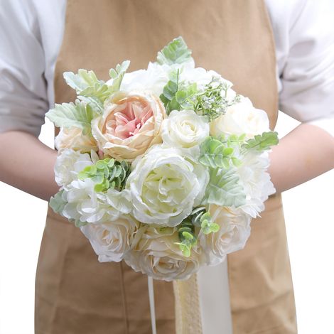 Bouquet de mariée de style coréen, fleurs artificielles pour la décoration intérieure, bouquet frais et naturel (1/5)