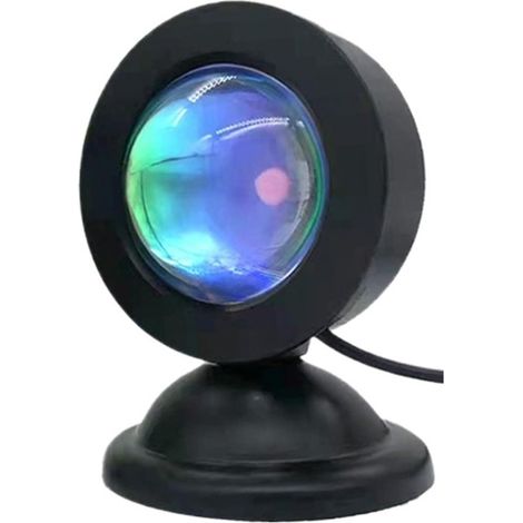 Lampe De Coucher Soleil USB Projecteur LED Veilleuse Lumière Arc-en-ciel Atmosphère Maison Chambre Fond Décoration Murale Imagerie Claire(16 Color with Remote) (1/5)