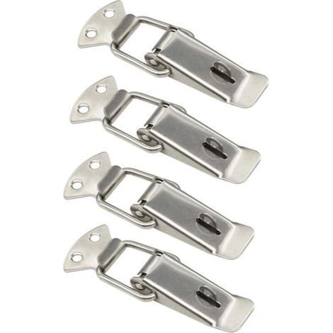 Spring loaded latch with 41mm center distance (silver), 4 stainless steel toggle latches (1/4)
