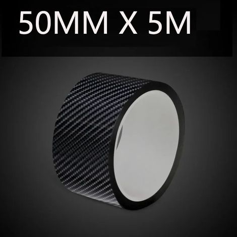 (50 mm x 5 m) Autocollants de protection pour voiture en fibre de carbone 5D : protection des seuils de porte, protection anti-rayures, protection pour pare-chocs, ruban adhésif de protection pour voi (1/4)