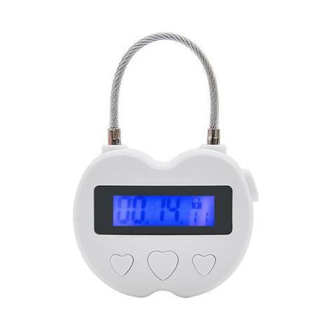Serrure électronique avec minuterie, écran LCD, en ABS, coloris noir et blanc, 999 heures, pour installation à domicile et usage quotidien.-AquaForge (1/5)