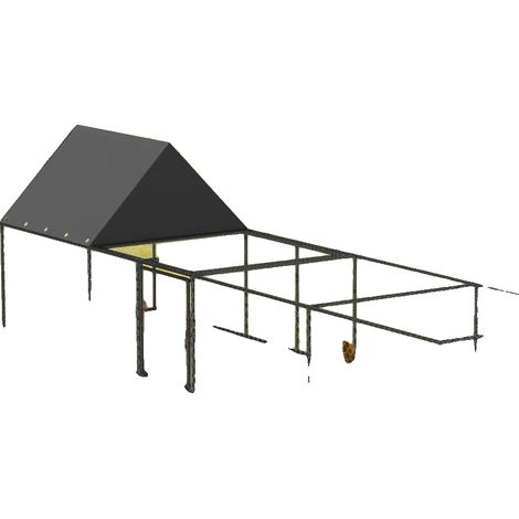 Poulailler, Cadre en Fer Renforcé, Intérieur Spacieux, Housse Résistante aux UV, Sécurité en Maille de Nylon, Dimensions : 319,5x81x90 cm (1/5)