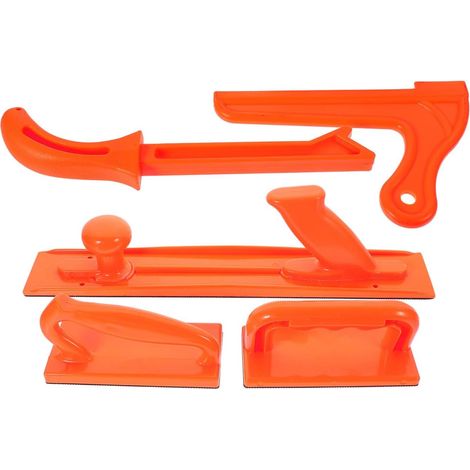 Bloc Poussoir en Caoutchouc et Abs Orange 1 Set pour Bois Pad Lavable, Visibilité Accrue, Usage Coupe et Atelier, Format Compact pour Travaux de Menuiserie (1/4)