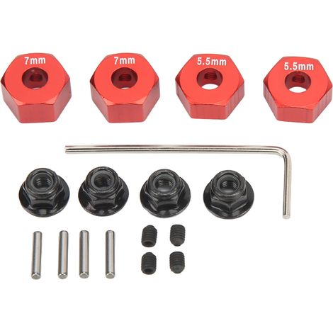Jeu d'accessoires en alliage d'aluminium pour moyeu hexagonale RC, diamètre 12mm, épaisseur 5.5mm/7mm (1/5)