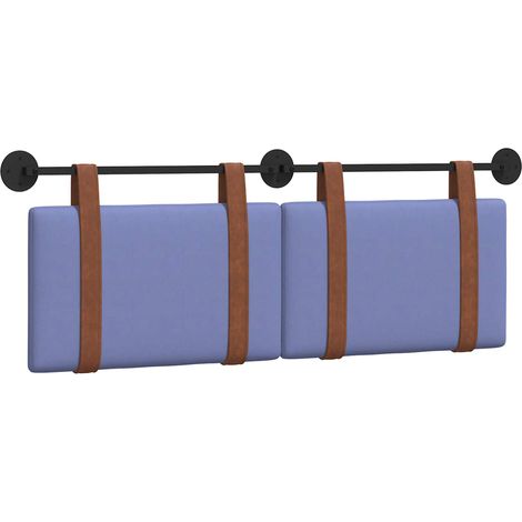 Tête de lit suspendue Uni Bleu denim 130 x 55 x 5 cm PU antique (1/5)