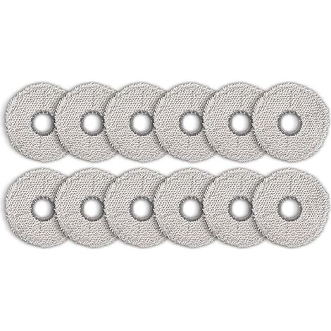 (12 pices) N30 Pro Omni Serpillres pour ECOVACS DEEBOT N30 Pro Omni/ T30S Pro Omni/ T30C Pro Omni/ T50 Max Pro/ X5 Omni/ X1 Omni/ T30S Combo/ T30 Omni/ T50 Pro Omni/ T10 X2 Omni Tampon de vadrouille (1/5)