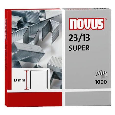 Novus punti metallici super 23/13 per cucitrici pesanti -scatola da 1000-.