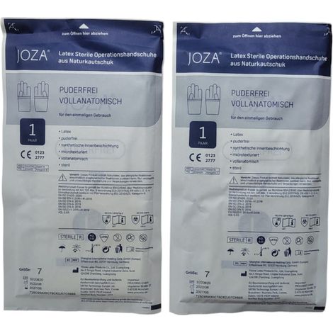 Gants en latex stériles chirurgicaux sans poudre JOZA, taille 7.0 (M) - 1 paire (1/3)