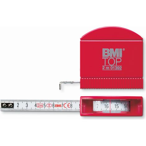 BMI Taschenbandmaß Top mit Innenmessung, Länge 3 m, weisslackiertes Band, robust