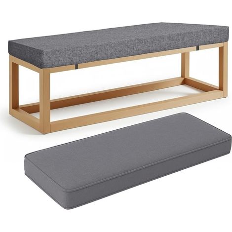 5cm Dicke Sitzkissen Outghdoor Leinenstoff Bankauflage Bankkissen Sitzauflage Stuhlkissen Bank Sitzbank Auflage Polster fur Banke Kissen Kissenauflage for Gardenbank,Grau,60 x 30 x 5 cm (1/5)