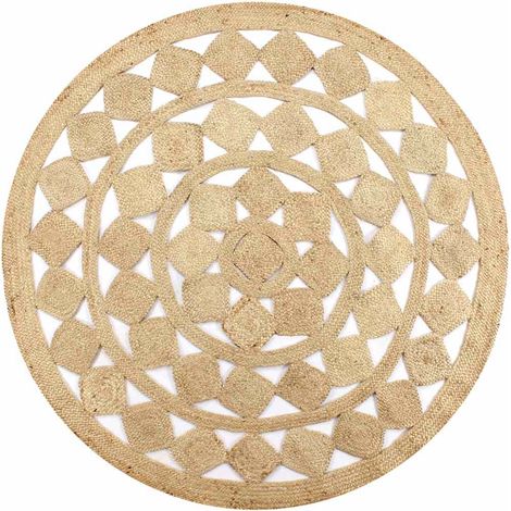 Tapis de salon Style Moderne Tapis fait à la main - Tapis de sol Jute tressée 90 cm BV237810 - BonneVie (1/5)