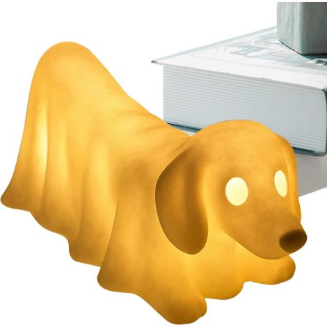 Lampe Fantôme pour Animaux Statuettes Veilleuse Fantôme Teckel Décorations Veilleuse Mignonne pour Salon Chambre Halloween (1/5)