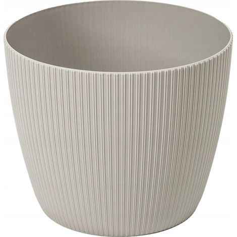 Vaso da fiori color tortora 18x15 cm, copertura decorativa in plastica, maglione (1/2)